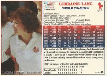 1993 Ice Hot International #46 Lorraine Lang Back